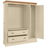 Lundy Painted Triple Wardrobe with Drawers 